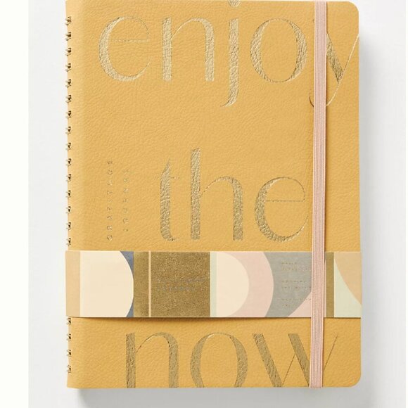 Anthropologie Enjoy The Now Gratitude Journal  vegan leather cover NEW - Picture 1 of 10